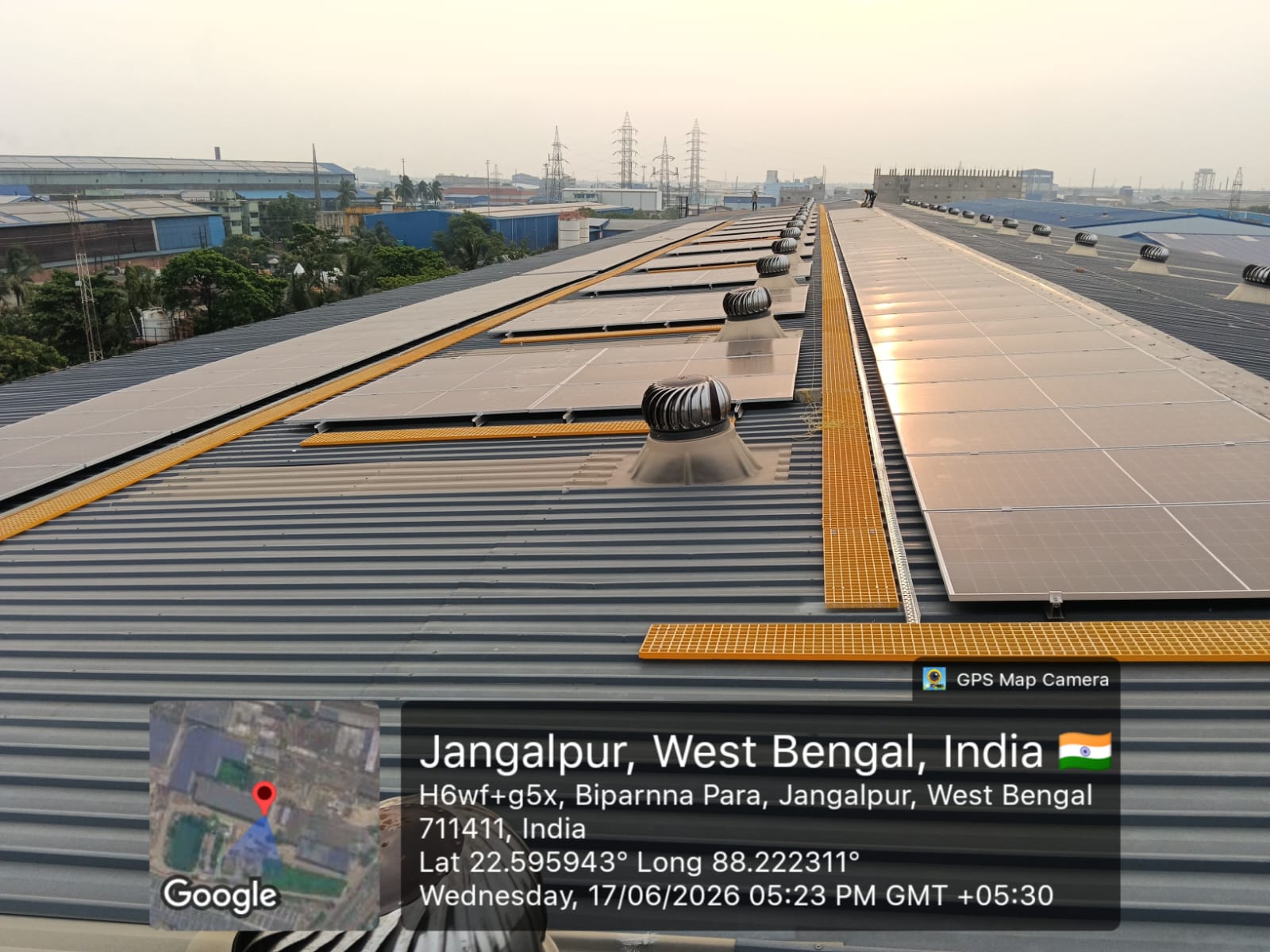 100 KWp Roof Top Solar power system at Kolkata area depot at Jangalpur, Howrah